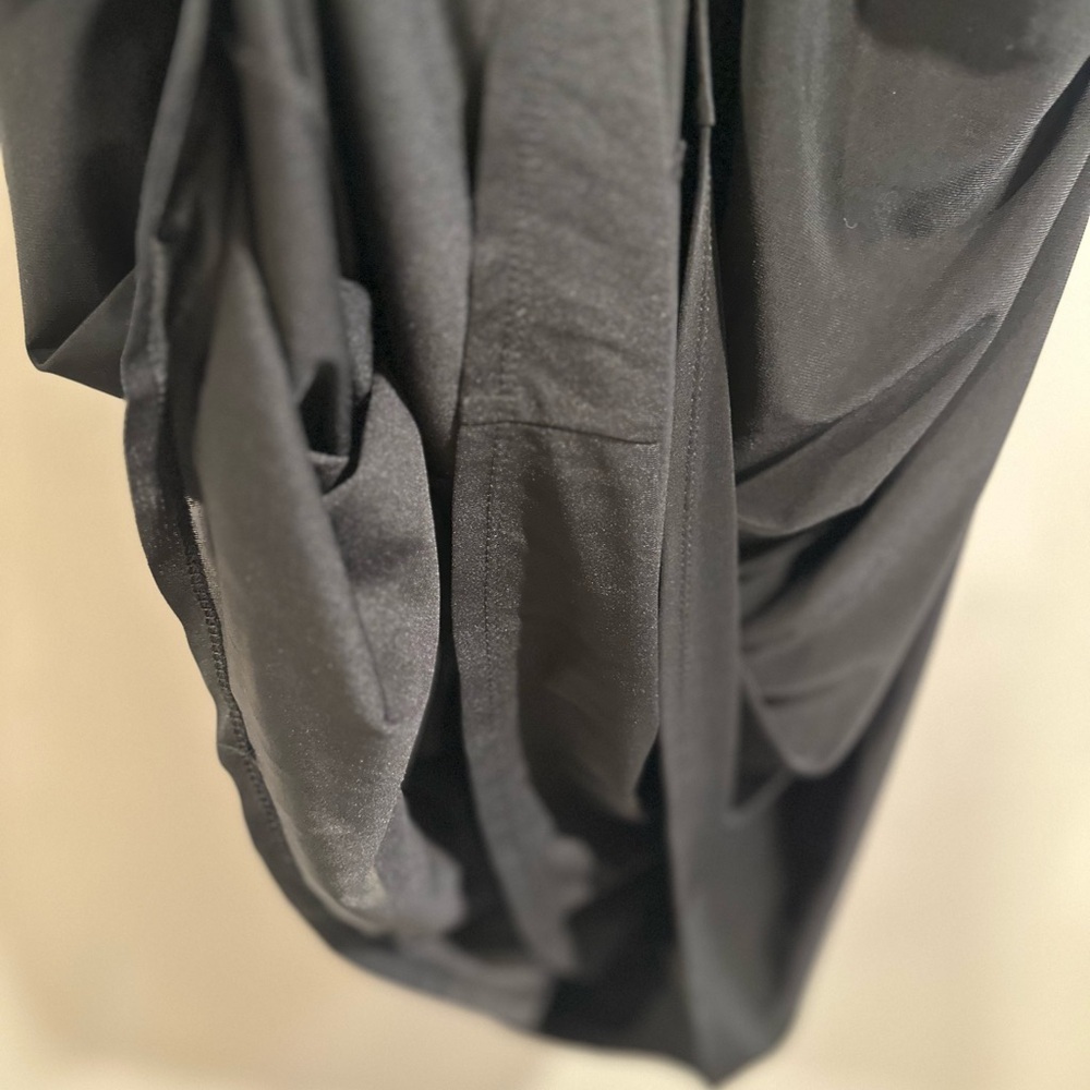 Black Label by Evan Picone Black Bodycon Evening Bead Cocktail Midi Dress Size14 - Picture 9 of 16